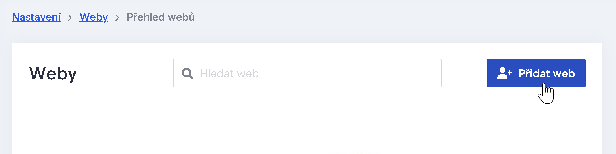 Adding a website to settings in the Boldem app.
