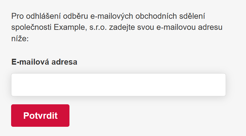 formulář k odhlášení