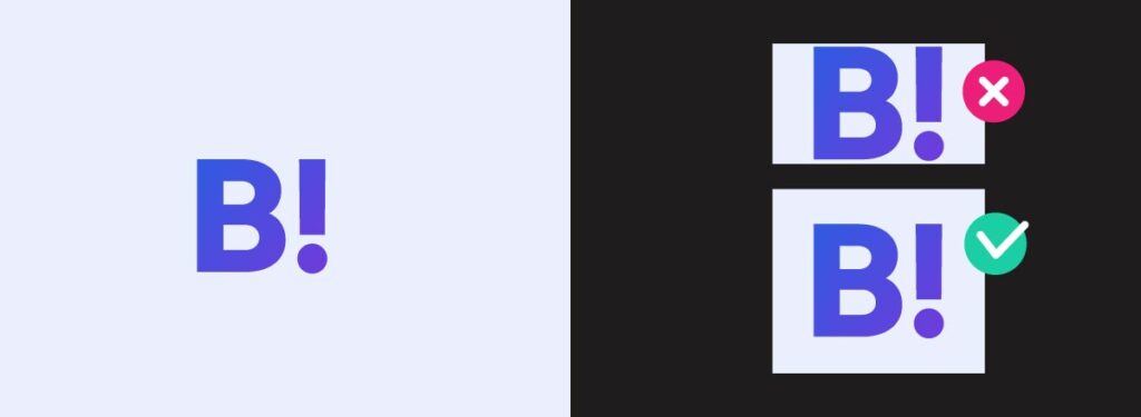 Ukázka loga upraveného pro dark mode přidáním odsazení